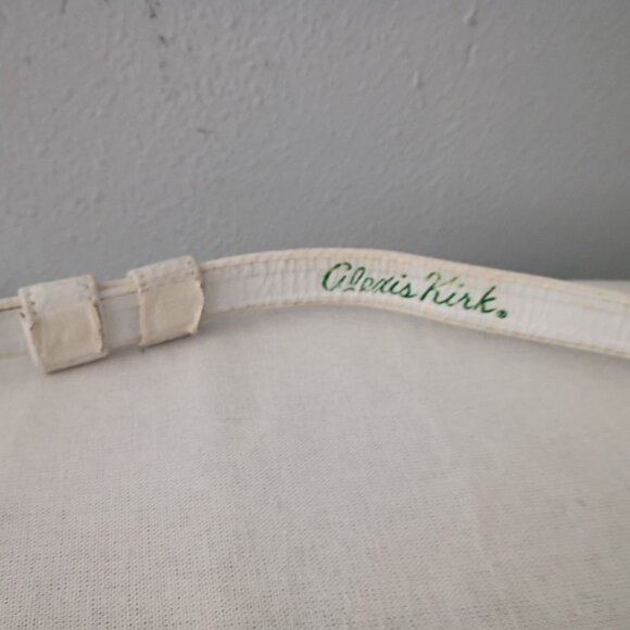 ❤️ALEXIS KIRK Signed White Buckle & Belt Basket Weave Lizard Print Belt Size 32 main image 6